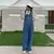 New Women Cute Cartoon embroidery Denim Jumpsuit Casual Spaghetti Strap Straight Jeans Pants Summer Female Baggy Loose Overalls - comprar en línea