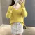 Fashion V-Neck Knitting Solid Color All-match Korean Sweater Women's Clothing Autumn New Loose Casual Pullovers Sweet Tops - tienda en línea