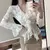 Stylish Solid Color Spliced Lace Ruffles Blouse Female Clothing Spring Summer New Casual Pullovers Flare Sleeve Chic Shirt X824 - comprar en línea