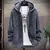 Men‘s Hooded Cardigan Knitted Sweater Winter Thick Fleece Warm Casual Knitwear Coat Solid Color Cardigan Men Hooded Sweaters - tienda en línea