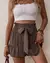 Women's High Waist Shorts Female Casual Tied Detail Ruffles Plain Design 2023 Summer Fashion New Shirred Short Pants for Women - MenPer Store