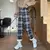 2024 Winter Thick Plaid Pants Women Fashion Warm Loose Wide Leg Trousers Student Y2K Causal High Waist Pants Outwear A143 en internet