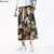 Fashion Men's Loose Casual Wide Leg Pants Streetwear Summer Chinese Style Printing Cotton Linen Drawstring Sweatpant for Men 5XL