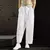 Imagen de Women Fashion Embroidered Lace Straight Trousers Casual Drawstring Elastic Waist Pockets Pants Ladies Vintage Loose Long Pants