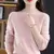 New Women Autumn Winter Clothes Knitted Half High Collar Solid Color Plus Velvet Sweaters Long Sleeve Female Casual Sweater YL8 en internet