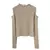 Off Shoulder Sweater Half High Neck Slim Knit Pullover Solid Color Women Long Sleeve Short Top Casual Harajuku Commuting N806 - MenPer Store