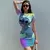 2024 Summer Disney Stitch 3D Cartoon Printed Girl Dress Short Sleeve Women's/Adult Parent-Child Dress Kawaii Beach Party Dress en internet