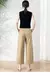 Imagen de Straight Pockets Zippers Button Solid Fashion Casual Loose High Waist Simplicity Wide Leg Calf-length Pants Women Clothing E101