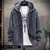 Men‘s Hooded Cardigan Knitted Sweater Winter Thick Fleece Warm Casual Knitwear Coat Solid Color Cardigan Men Hooded Sweaters - tienda en línea