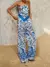 Women Going Out Two Piece Sets Strapless Leaf Print Tie Up Backless Tube Top Elastic Waist Wide Leg Pants Matching Outfits - tienda en línea