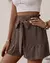 Women's High Waist Shorts Female Casual Tied Detail Ruffles Plain Design 2023 Summer Fashion New Shirred Short Pants for Women