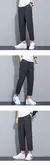 Summer Cotton Linen Men's Trousers Fashion Casual Pants Solid Color Breathable Loose Shorts Straight Pants Streetwear D40 - tienda en línea