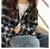 Shirts Women Long Sleeve Black White Plaid Loose Vintage Students Shirt Harajuku Turn-down Collar Casual Female Blouses Elegant - comprar en línea