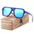 BARCUR Men Outdoor Polarized Sunglasses Women Wooden Square Frame Personalized Glasses UV400 Driving Travel Wooden Box Sunglass - comprar en línea