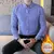 2023 Winter Fleece Thickened Warm Men Striped Shirts Slim Fit Long Sleeves Korean Style Solid Color Casual Dress Shirts Z157