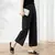 Straight Pockets Zippers Button Solid Fashion Casual Loose High Waist Simplicity Wide Leg Calf-length Pants Women Clothing E101 - tienda en línea