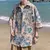 Summer Fashion Hong Kong Style Thin Korean Floral Shirt Loose Casual Oversize Short Sleeved Trendy Versatile Men's Shirt Q29