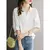 Spring Summer Fashion Solid Color White Blouse Women New Short Sleeve Polo Collar Office Casual Lady Pullover Chiffon Shirt N259 en internet