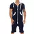 Summer Men Camouflage Solid Color Zipper Romper Short Sleeve Hooded Jumpsuit - tienda en línea