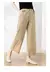 Straight Pockets Zippers Button Solid Fashion Casual Loose High Waist Simplicity Wide Leg Calf-length Pants Women Clothing E101 - tienda en línea