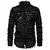 Men's Shirt Hand-made Three-dimensional Feather Fabric Feature Lapel Long Sleeve T-shirt - comprar en línea