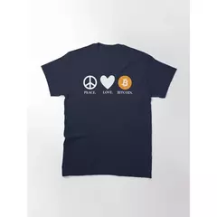 Camisa Peace Love Bitcoin - loja online