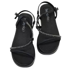 Sandália Feminina Plataforma Beira Rio Elegance Tira Strass