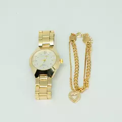 Kit Relógio Feminino Elegance e Pulseira com Pingente