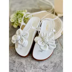 Sandália Papete Feminina de Amarração com Flor Podlinda - Loja Urban Style