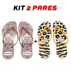 Kit 2 Chinelos Feminino Havaianas Onças