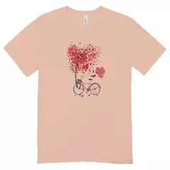 Camisa Feminina Baby Look Bicicleta Com Coração