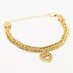 Pulseira Cravejada com pingente Coração - Loja Urban Style