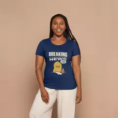 Camisa Feminina Baby Look Breaking News - loja online