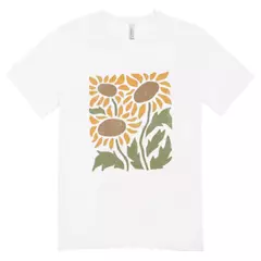 Camisa Feminina Baby Look Girassol na internet