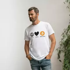 Camisa Peace Love Bitcoin - Loja Urban Style