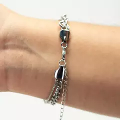 Pulseira Cravejada com pingente Coração - Loja Urban Style