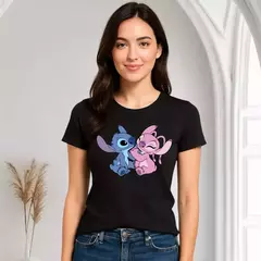 Camisa Feminina Baby Look Stitch e Angel