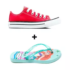 Kit Menina Tênis Infantil All Star + Chinelo Infantil Personagens - Loja Urban Style