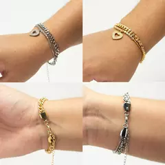 Pulseira Cravejada com pingente Coração na internet