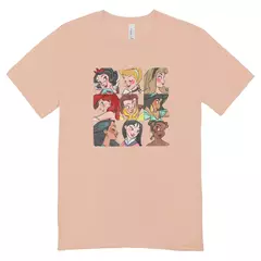 Camisa Feminina Baby Look Princesas das Disney