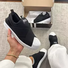 Tênis Feminino Slip-On Elástico Preto