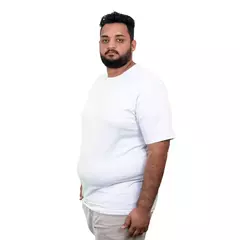 Camiseta Plus Size Masculina Lisa Algodão na internet