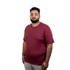 Camiseta Plus Size Masculina Lisa Algodão