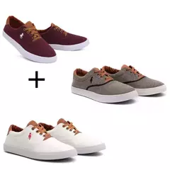 Kit 3 Sapatênis Polo Casual Masculino - Loja Urban Style