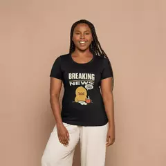 Camisa Feminina Baby Look Breaking News - comprar online