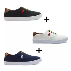 Kit 3 Sapatênis Masculino Polo Casual