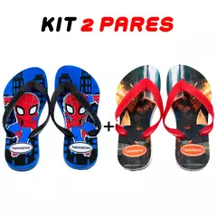 Kit 2 Chinelos Infantil Menino Havaianas Homem Aranha