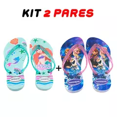 Kit 2 Chinelos Infantil Menina Havaianas Desenhos