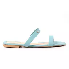 Sandália Rasteira Laço 2 Tiras Azul - comprar online