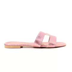 Sandália Rasteira H Metalizado Rosê - comprar online